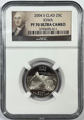 2004-S Clad Iowa Quarter 25c PF 70 Ultra Cameo - Image 1 of 2