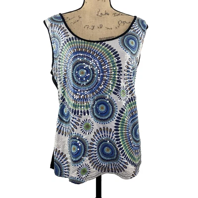 JONATHAN MARTIN Cami Tank Top Women's Plus Size 1X Sequined Stretch Glitter - Image 1 of 4