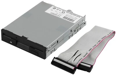 ALPS DISKETTENLAUFWERK 1.44 MB 3.5'' Zoll Schwarz + FLOPPY-KABEL - Image 1 of 2
