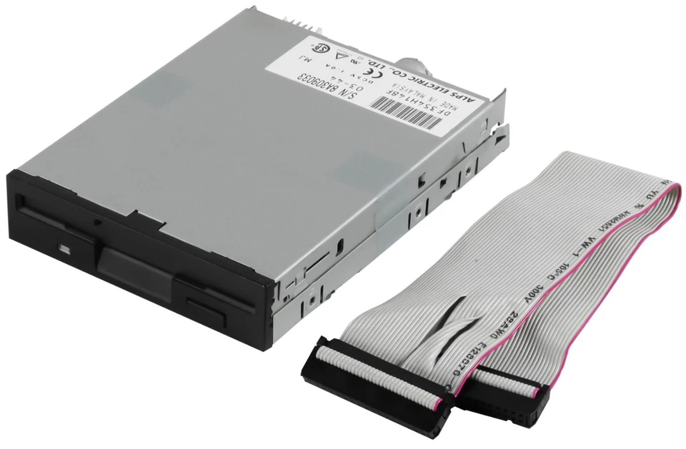 Alps Floppy Drive 1.44 MB 3.5'' Pollici Nero+Floppy-Kabel - Image 1 of 2