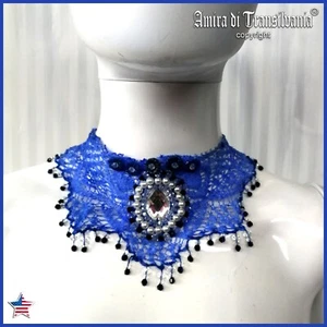 Fine Jewelry Woman Necklace Collier Choker Luxury Collar Macramè Pearls Crystals - Picture 1 of 24