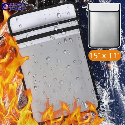 "Bolsa de dinero para documentos ignífuga 15x11"" segura impermeable a prueba de fuego soporte para efectivo grande" Foto 1 de 4