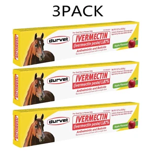 3er Pack Paste Pferd Entwurmungsmittel Durvet Apfelgeschmack sicher & effektiv Entwurmungsmittel 0,21 oz - Bild 1 von 4