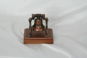 The Liberty Bell mounted on oak base used 41/2" long 31/2" wide 41/2" high  - Picture 1 of 3