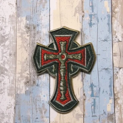 Knight Templar Patch Iron-on Applique Christian Badge Cross Crusader Medieval - Image 1 of 4