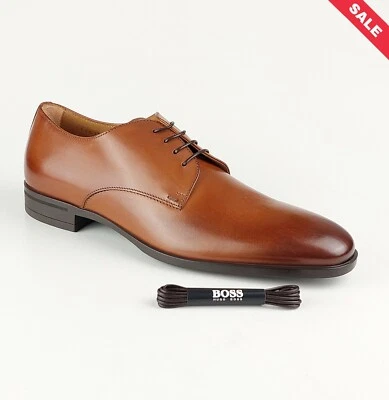 Hugo boss Kensington Derby Zapatos Mediano Marrón Bronceado Cuero Talla UK 5.5 - Imagen 1 de 4