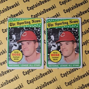 LOTE de 2 Pete Rose 1969 Topps #424 The Sporting News Liga Nacional All-Stars - Imagen 1 de 14