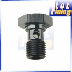 Aluminum Banjo Bolt Fitting M16x1.5mm Metric Brake Adapter Black - Picture 1 of 5