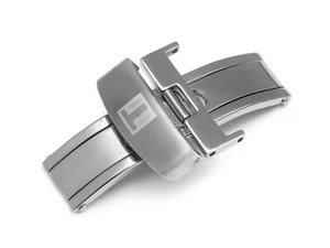 Silver Clasp for Tissot Leather Watch Strap Band Deployment Buckle Foldable - Picture 1 of 6