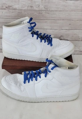 Nike Air Jordan 1 Mid "Triple White" 554724-130 Men's 14 Pre-owned  - Image 1 of 4