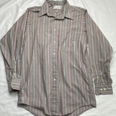 Bill Blass Vintage Men's Long Sleeve Button Striped 100% Cotton Shirt Size Large - Image 1 of 4