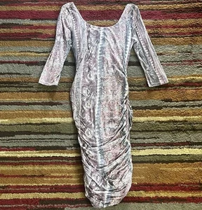 Vestido Free People Talla Pequeña Floral Midi Acanalado Elastizado Bodycon - Imagen 1 de 13