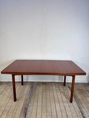 Table a allonges de style scandinave en teck fabrication française  1960 - Photo 1/4