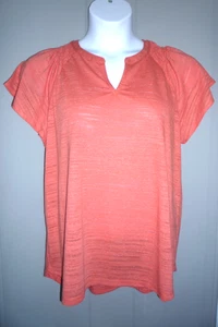 Camisa/Blusa Pullover Naranja Manga Corta Liz Claiborne Talla XL - Imagen 1 de 5