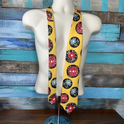 Corbata Dolce & Gabbana Vintage Pin Up Peek-a-Boo Niña Amarillo Polkadot Flor Foto 1 de 4