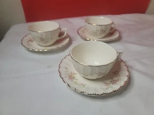 3er Set - Englishtown Crafts Rambling Rose Garantie 22 K Gold TASSE & UNTERTASSE - Bild 1 von 6
