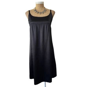 Eileen Fisher Medium Babydoll Kleid Seide Satin verstellbare Träger Cami EUC LBD - Bild 1 von 9