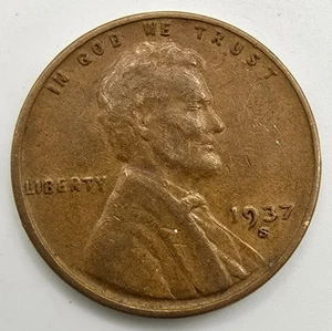 1937 S Lincoln Wheat Cent AU You Grade It! Penny Type Coin Free Ship! - Picture 1 of 4