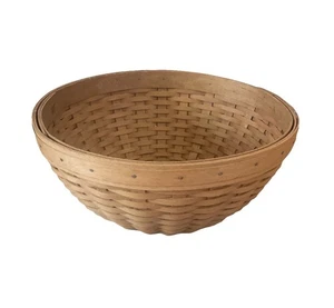 Longaberger 11.5” Handwoven Round Basket Fruit Utility Bowl Dresden Ohio USA - Picture 1 of 4