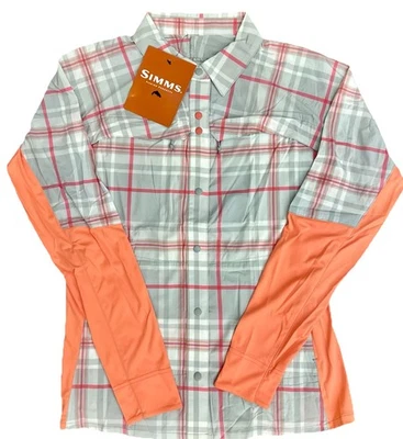 Женская футболка Simms Fishing Pro Reina LS Med Coral UltraLight 50UPF НОВАЯ РАСПРОДАЖА! - Изображение 1 из 4