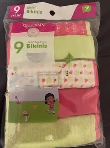 Gildan Girls Bikinis Panties 9 Pk Size 16 - Picture 1 of 2