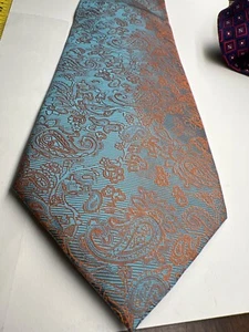 esuvio Napoli in Italy Blues/Orange Paisley 58"x4" - Picture 1 of 5