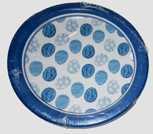 PASCUA ~ Platos de papel de postre ~ 12 quilates ~ 6 platos de 7/8" ~ huevo azul - Imagen 1 de 1
