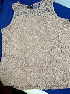 Adrianna Papell Tank Damen L Mauve Paisley Häkel Nylon Ärmellos Rundhals - Bild 1 von 5