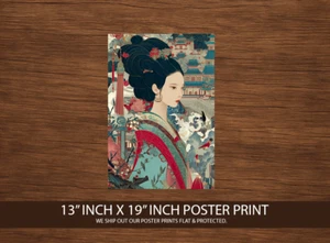 Orientalische Dame Kunstdruck 13x19 - traditionelles asiatisches Poster - elegant historisch - Bild 1 von 3