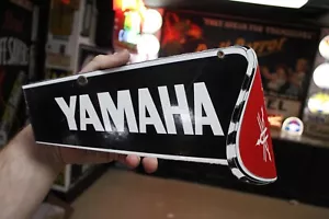 RARE YAMAHA SNOWMOBILE DEALER PORCELAIN METAL SIGN GAS OIL WINTER SNOW SKI RACE - Picture 1 of 11