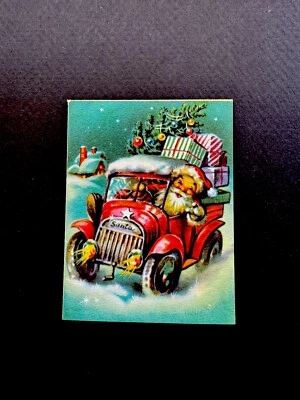 1 VTG Unused Crestwick Xmas Greeting Card Cutest Santa In Present Filled Truck - Image 1 of 3