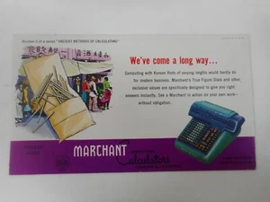 ORIGINAL MARCHANT CALCULATORS BLOTTER CARD  - Picture 1 of 2