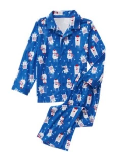 Gymboree Pjs Royal Red Holiday Polar Bear Blue Boys Nwt Xs 4 - Picture 1 of 1