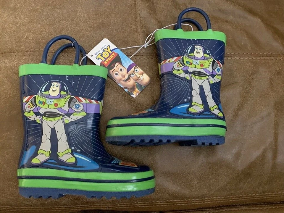 Toddler Disney Toy Story Rain Boots Blue Green Buzz Lightyear Boy Girl 5 Toddler - Image 1 of 4