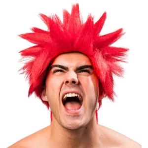 Bright Cosplay Wig Red Manga Punk Comic Wig Anime Unisex Fancy Dress - Picture 1 of 4