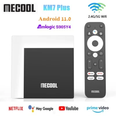 MECOOL KM7 Plus ATV Box Android 11.0 2G 16G Amlogic S905Y4 WiFi BT5.0 4K HDR Box - Image 1 of 4
