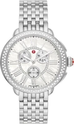Michele Serein Diamond Chronograph Stainless Steel MOP Dial Watch MWW21A000068 - Image 1 of 4