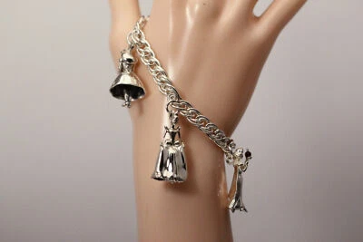 925 Sterling Silver 7.5" Long Disney Princess Charm Bracelet 58 Grams (BR5059) - Image 1 of 4