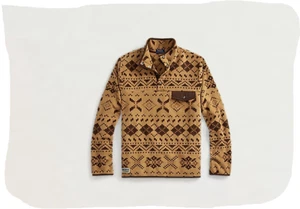 Polo Ralph Lauren Herren braun Fair Isle-inspirierter Fleecepullover authentisch - Bild 1 von 13