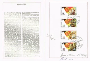 3 Autogramme DDR-Staatschefs - EGON KRENZ & HANS MODROW & LOTHAR DE MAIZIERE - Bild 1 von 1