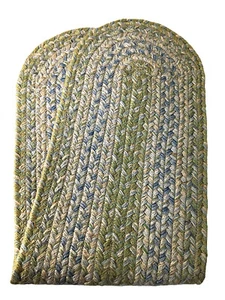 Homespice Dekor Geflochten Jute Oval Tischläufer Grün Blau Hellbraun 28" x 8" - Bild 1 von 4