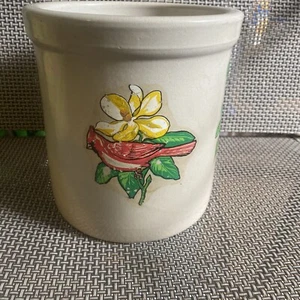 VTGRobinson Ransbottom Pottery Roseville 2QT. High Jar Crock Birds Cardinal - Picture 1 of 7