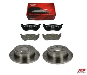 SET REAR BRAKE DISCS + CERAMIC PADS FOR JEEP CHEROKEE 02-07 WRANGLER TJ 03-06 - Picture 1 of 2