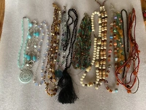 Necklaces for crafting or wearable lot glass and natural stones lot 20 - Foto 1 di 12