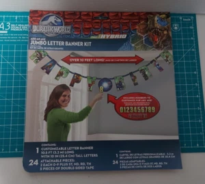 Jurassic World Dino Hybrid Add-an-Age Jumbo Letter Banner Kit Nuevo Más de 10 Pies - Imagen 1 de 7