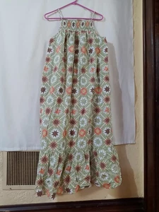 Universal Thread XL Patchwork Print Maxikleid Grün Cottagecore Ärmellos Boho - Bild 1 von 4