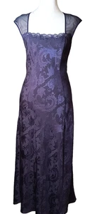 Victoria's Secret Gold Label Vintage Size Small Long Purple Nightgown Slit - Picture 1 of 10