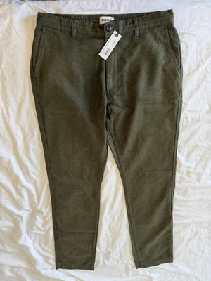 Taylor Stitch The Carmel Pant In Heather Olive Cotten Linen, Size 34 - Image 1 of 3