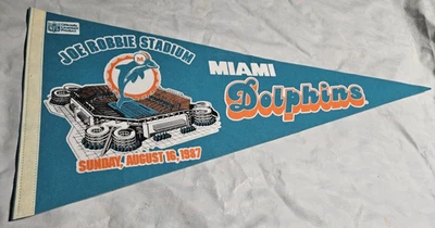Vintage Miami Dolphins Pennant NFL Opening of Joe Robbie Stadium 1987 SHIPS FLAT - Image 1 of 4