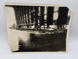 1924 Sepia 8x10 Photo-NY Shipbuilding Corp-Train Ferry, Camden, NJ-Enclosed Buil - Picture 1 of 3